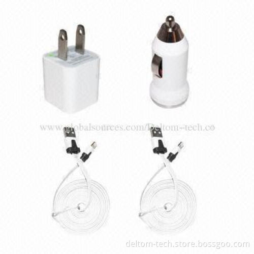 Universal wall and car charger with cable, for camping